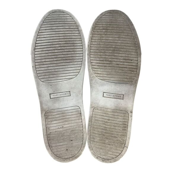 Tory Sport | Green Ribbed Cloth Leather Lace Up Love All Sneakers 10.5 - Picture 4 of 10